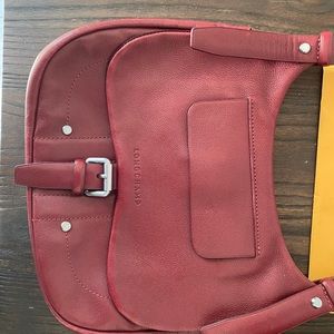 Longchamp pure leather, crossbody brick color bag